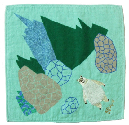 MiW Style Fluffy Gauze Handkerchief | Polar Bear | moritaMiW (Japan)