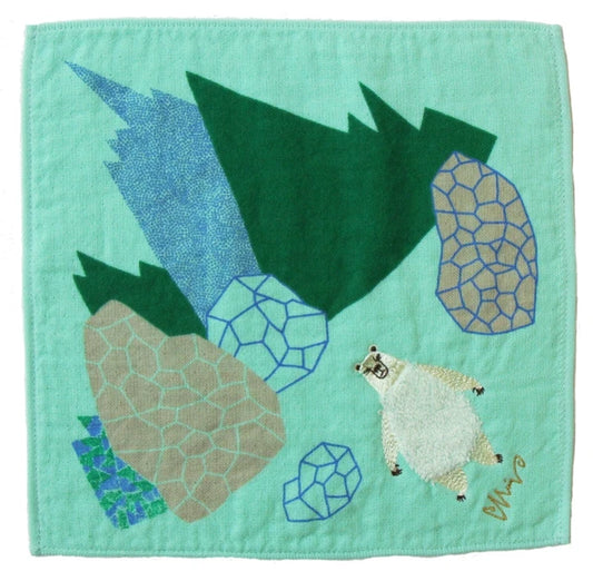 MiW Style Fluffy Gauze Handkerchief | Polar Bear | moritaMiW (Japan)