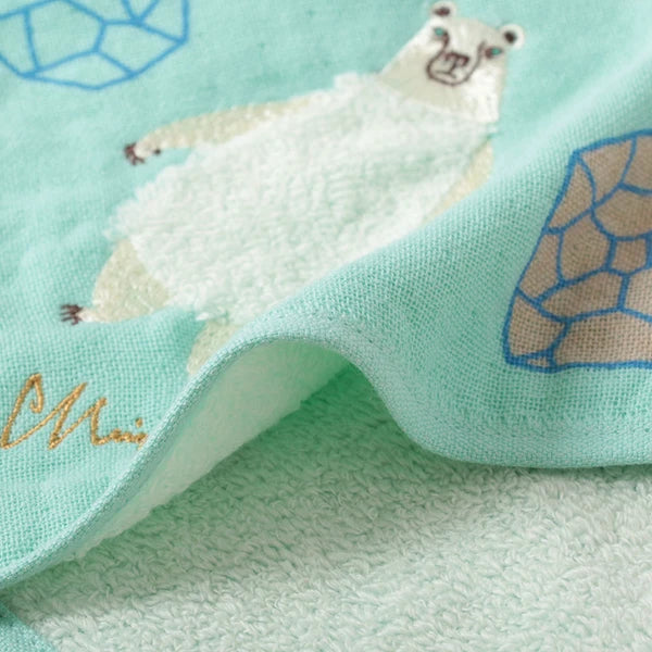 MiW Style Fluffy Gauze Handkerchief | Polar Bear | moritaMiW (Japan)