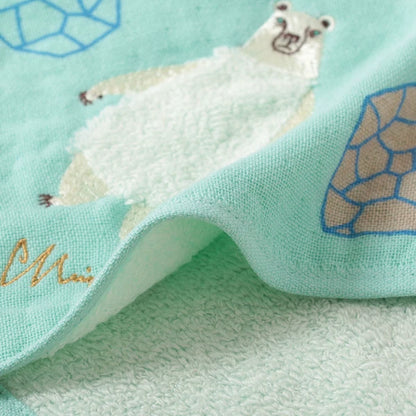 MiW Style Fluffy Gauze Handkerchief | Polar Bear | moritaMiW (Japan)