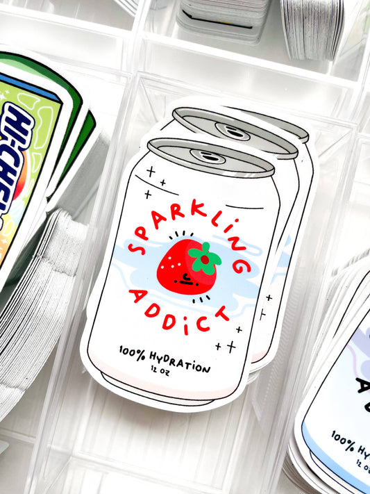 Strawberry Sparkling Addict Sticker | Simply MKO (TX)