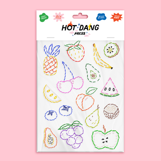 Fruit Embroidery Iron-On Sheet Set | Hot Dang Press (GA)