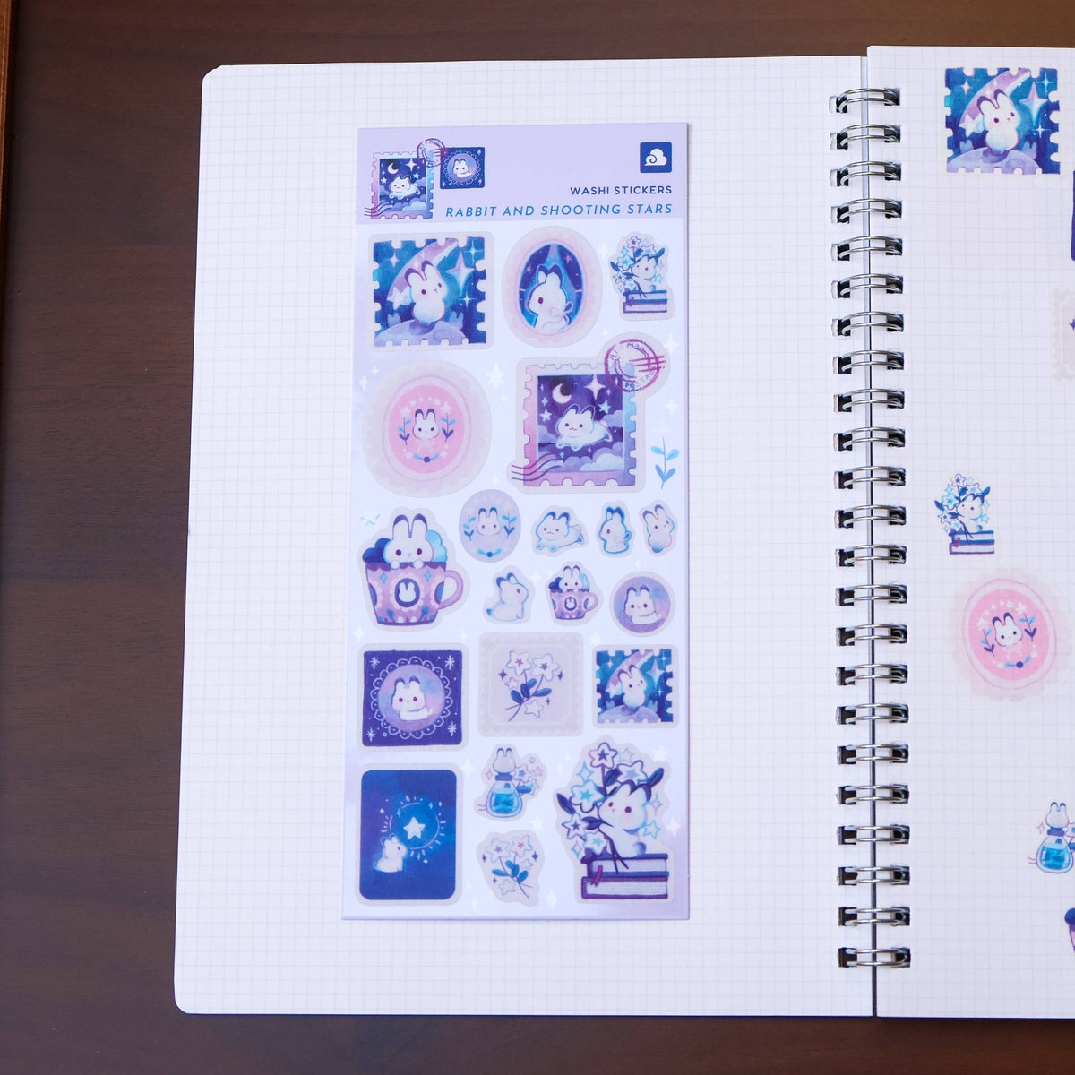 Rabbit and Shooting Stars washi sticker sheet by Thousand Skies, alternate view 5