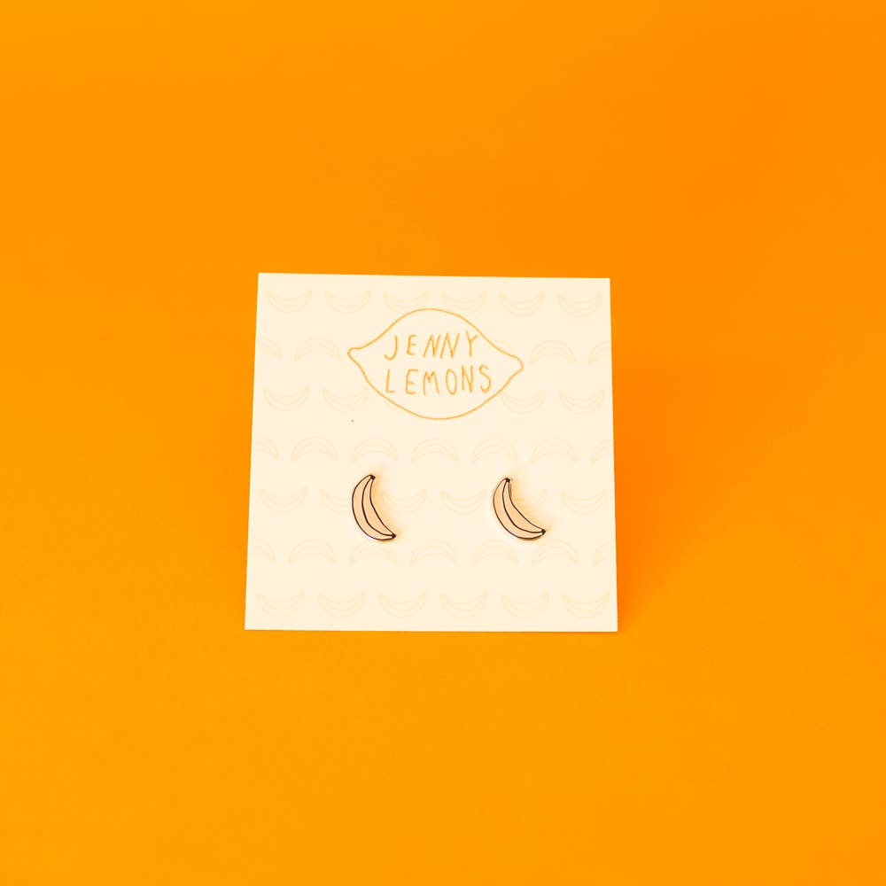 18k Gold Banana Enamel Earrings | Jenny Lemons (CA)