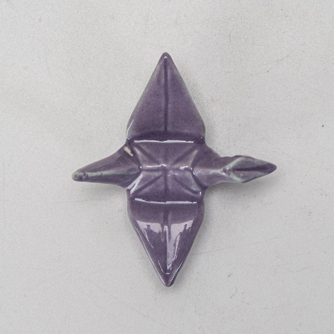 Origami Crane Ceramic Chopstick Rest – Purple
