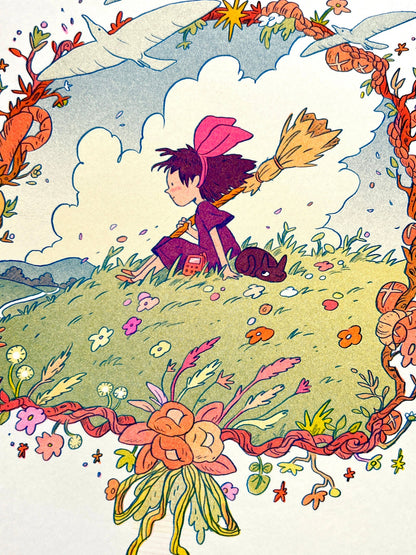 Kiki's Delivery Service Risograph Print | Natalie Andrewson (CA)