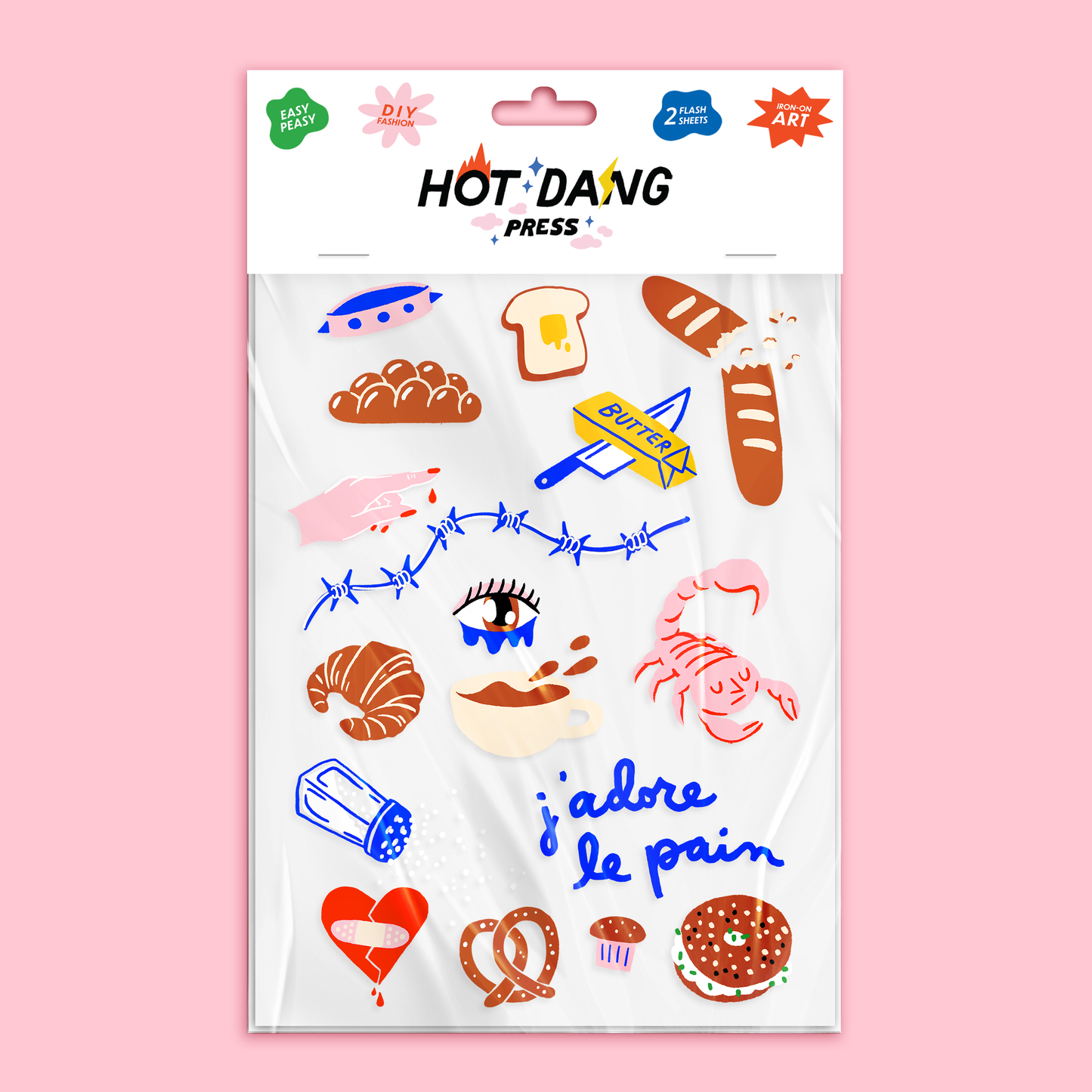 J'Adore Le Pain Iron-On Sheet Set | Hot Dang Press (GA)