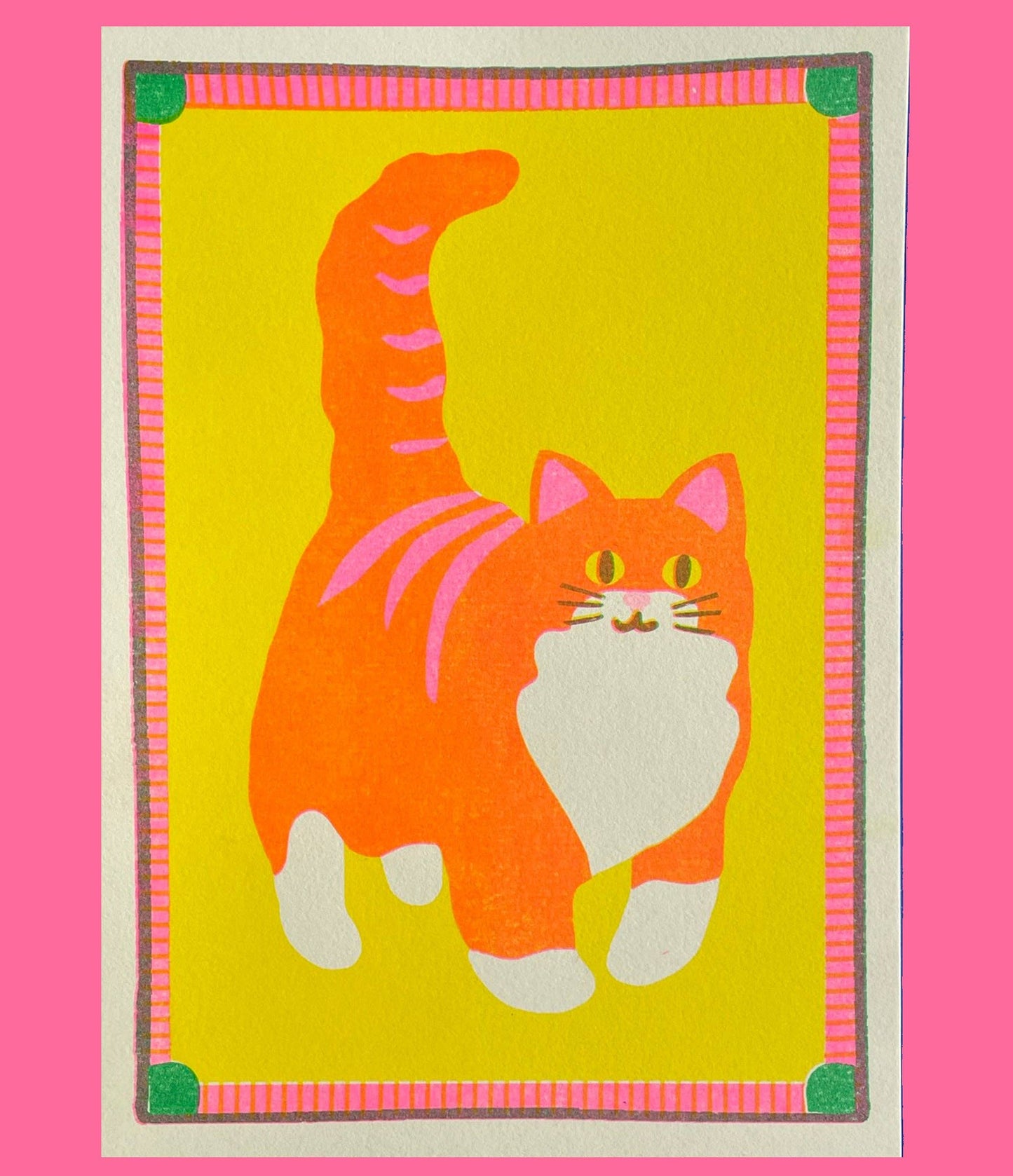 Orange Cat Mini Risograph Print | Naomi WIlkinson (UK)