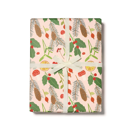 Holiday Greens Wrapping Paper  |  Red Cap Cards (NH)