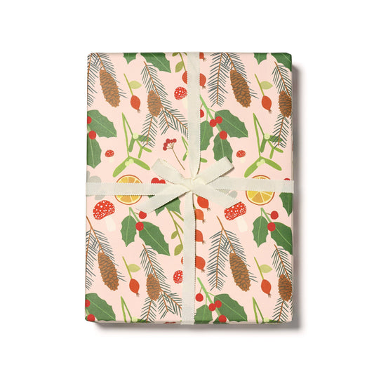 Holiday Greens Wrapping Paper  |  Red Cap Cards (NH)