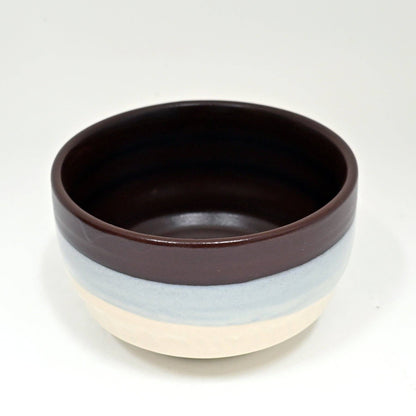 Mino Ware Wine/Blue/Ivory Matcha Bowl (Japan)