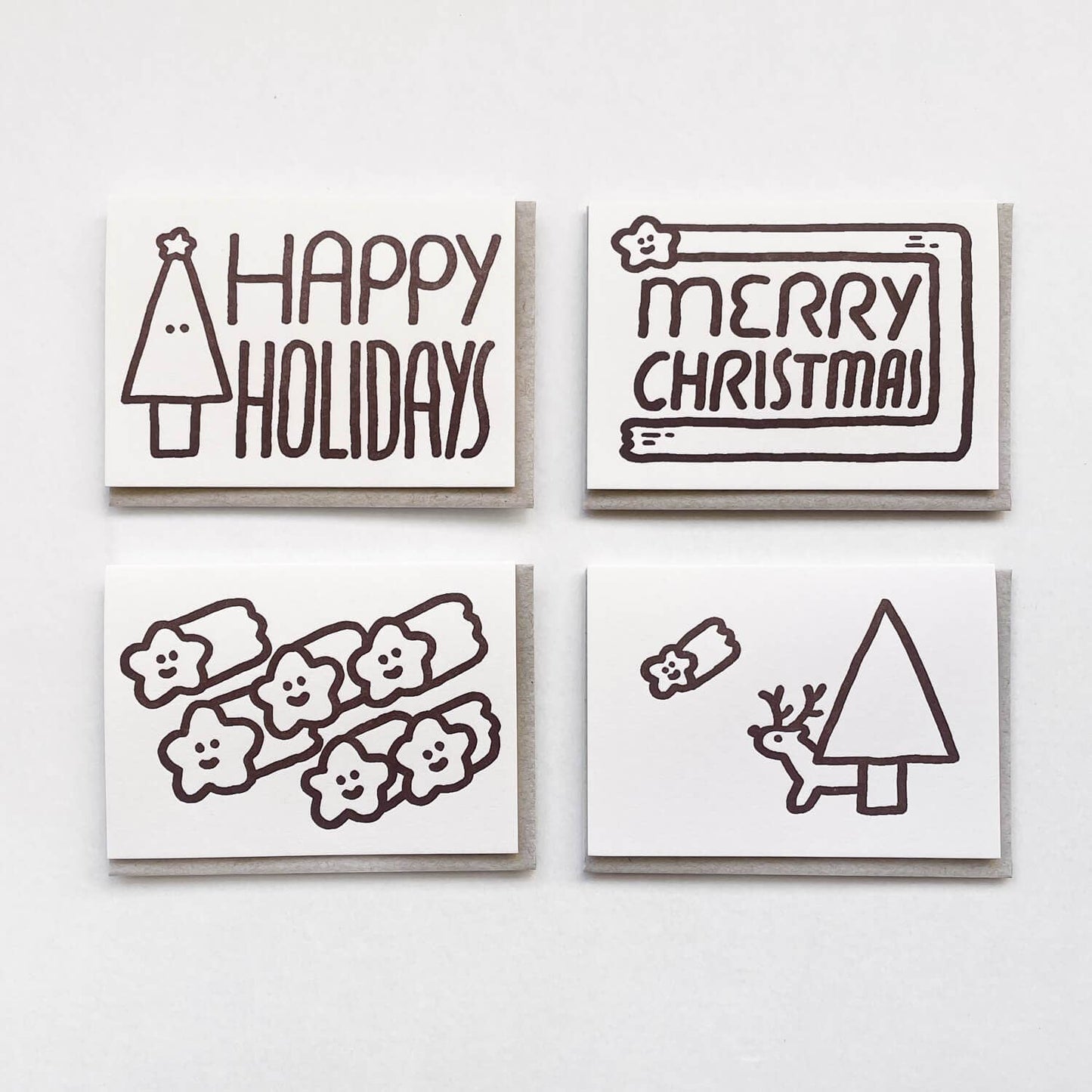 Merry Christmas Turning Star Letterpress Holiday Card | Oitama (CA)