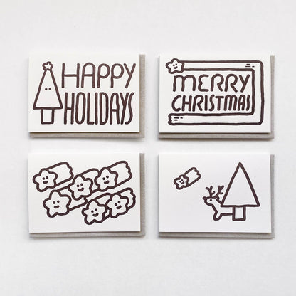 Merry Christmas Turning Star Letterpress Holiday Card | Oitama (CA)