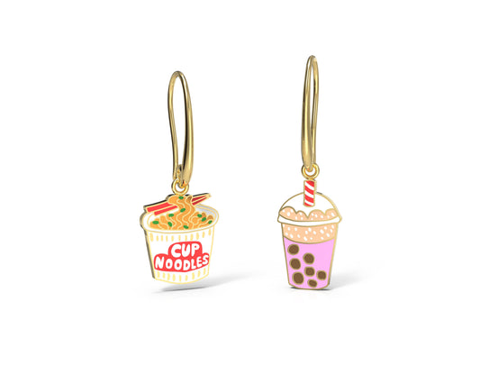 Cup Noodle & Boba Earrings | Yellow Owl Workshop (CA)