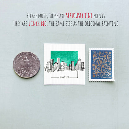 Houston, Texas Mini Art Print | Mick’s Art Goods (WA)