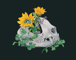 Tivali Cat Skull Floral Art Print | Trisha Thompson Adams (OK)