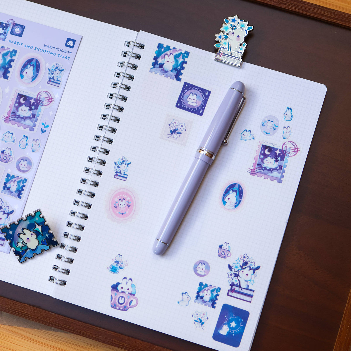 Rabbit and Shooting Stars washi sticker sheet by Thousand Skies, alternate view 7