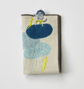 MiW Style Pocket Handkerchief | Kaminarichan in Grey | moritaMiW (Japan)