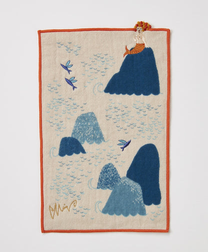 MiW Style Pocket Handkerchief | Ningyo Design in Orange | moritaMiW (Japan)