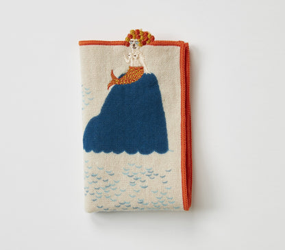 MiW Style Pocket Handkerchief | Ningyo Design in Orange | moritaMiW (Japan)