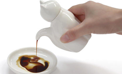 Cat Soy Sauce Pot | Ceramic Dispenser (Japan)
