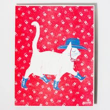 Load image into Gallery viewer, Cowboy Cat Risograph Print | Bromstad Printing Co. (VA)
