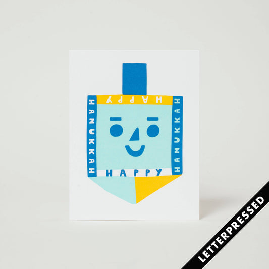 Happy Hanukkah Dreidel Letterpress Card | Egg Press (OR)