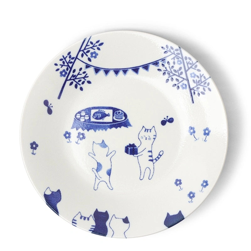 Ceramic Cat Party Plate (Japan)