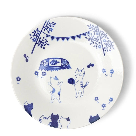 Ceramic Cat Party Plate (Japan)