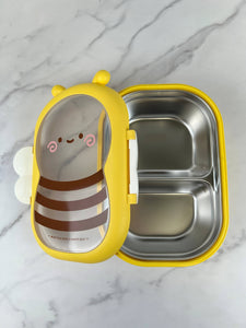 Honey Bee Bento Lunch Box with Stainless Steel Interior Lining (Japan)