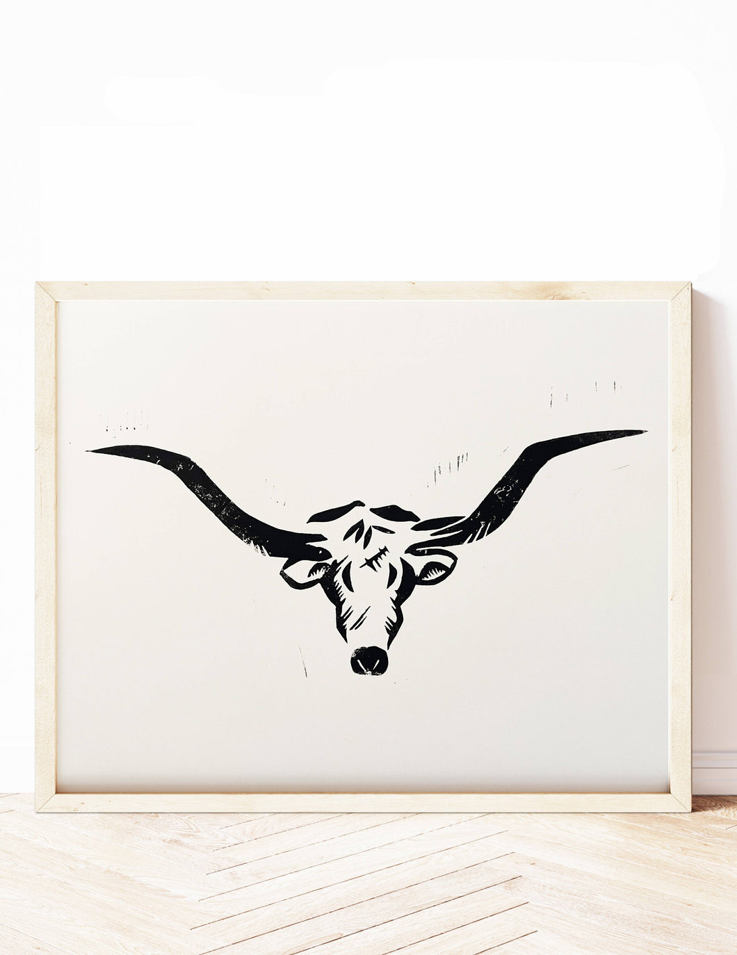 Longhorn Linocut Print | Ellen Orchard (TX)