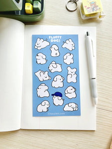 Fluffy White Dog Sticker Sheet | Chocolett (OR)