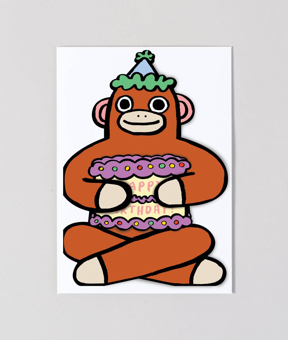 Monkey with Mini Card Kid's Birthday Card | Wrap (England)