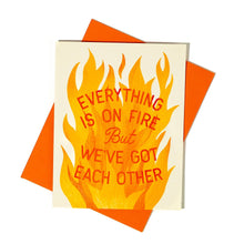 Load image into Gallery viewer, Everything Is On Fire Risograph Greeting Card | Bromstad Printing Co. (VA)
