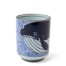 Load image into Gallery viewer, Ceramic Blue Whale Waves Teacup | Japan
