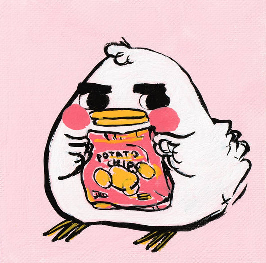 Clyde with Potato Chips Mini Art Print | Rebekah Evans (NC)