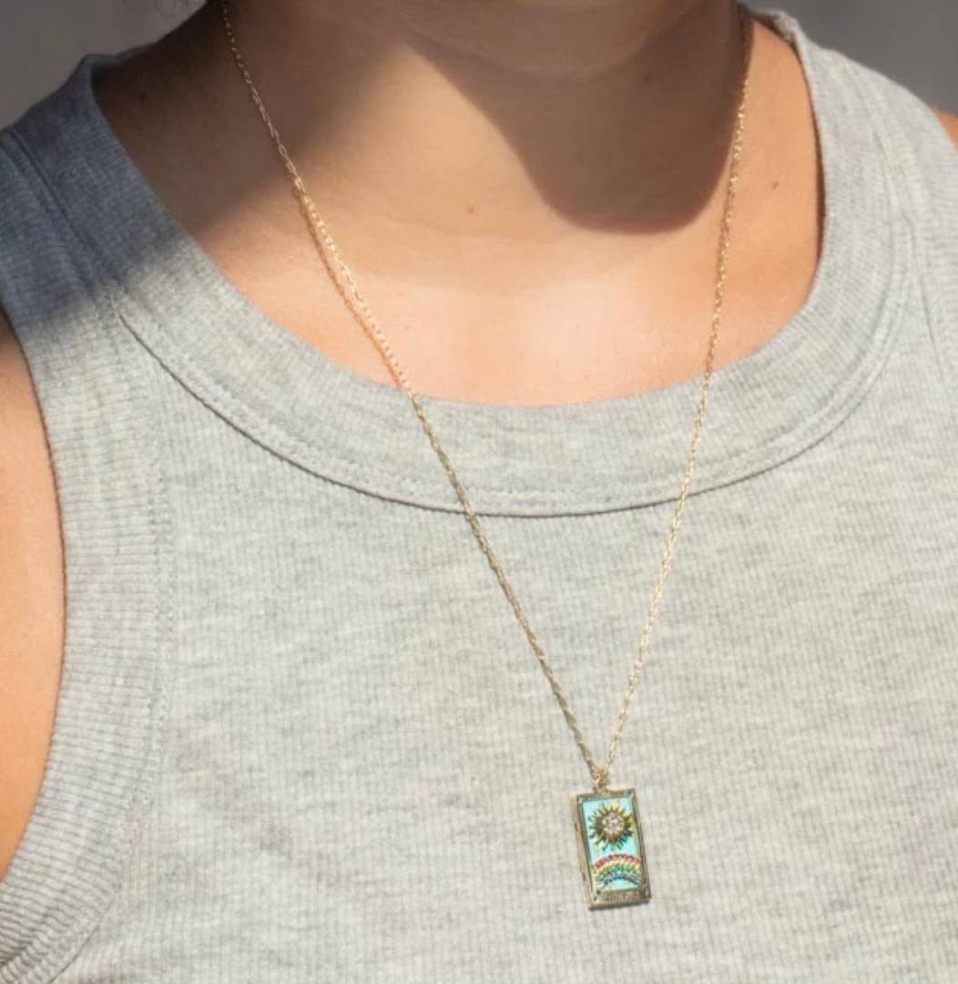 Tarot Card Necklace | Sun | 14K Gold/stainless steel | Christine Jehlickova (ONT)