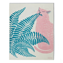 Load image into Gallery viewer, Fern Cat Risograph Print | Bromstad Printing Co. (VA)
