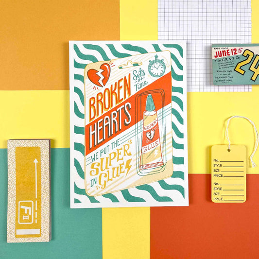 A5 Broken Hearts Risograph Print | Jacqueline Colley (UK)