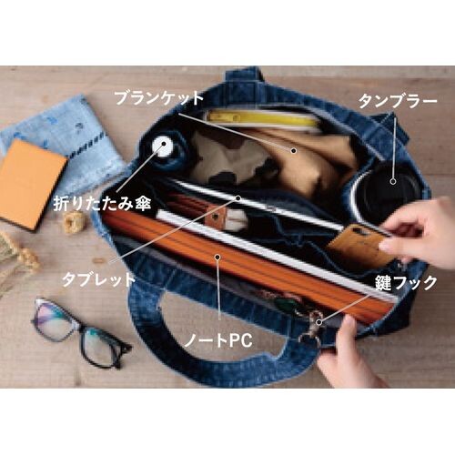 Denim Partitioned Tote Bag  | Coco Walk (Japan)