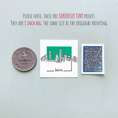 Dallas, Texas Mini Art Print | Mick’s Art Goods (WA)