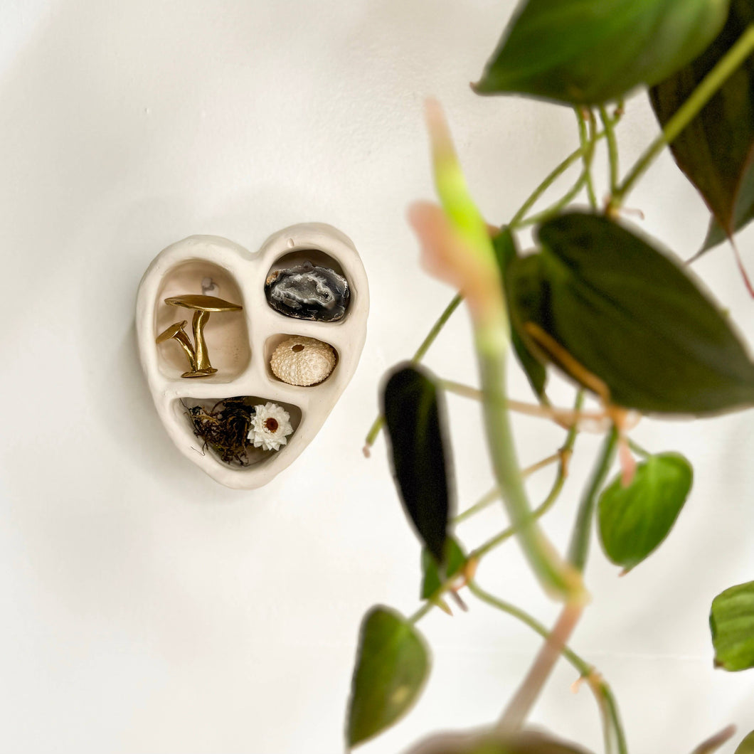 Mini Cement Heart of Inspiration | White | The Minimalist Ceramist (CA)