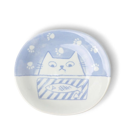 Ceramic Cat Lunch Oval Plate (Japan)