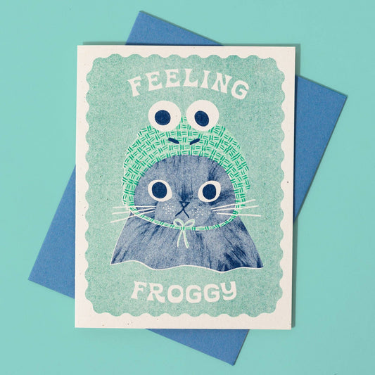 Feeling Froggy Risograph Greeting Card | Bromstad Printing Co. (VA)