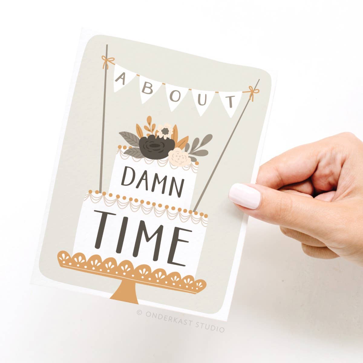 About Damn Time Wedding Cake Greeting Card | Onderkast (TX)