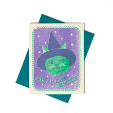 Load image into Gallery viewer, Birthday Witch - Risograph Card | Bromstad Printing Co. (VA)
