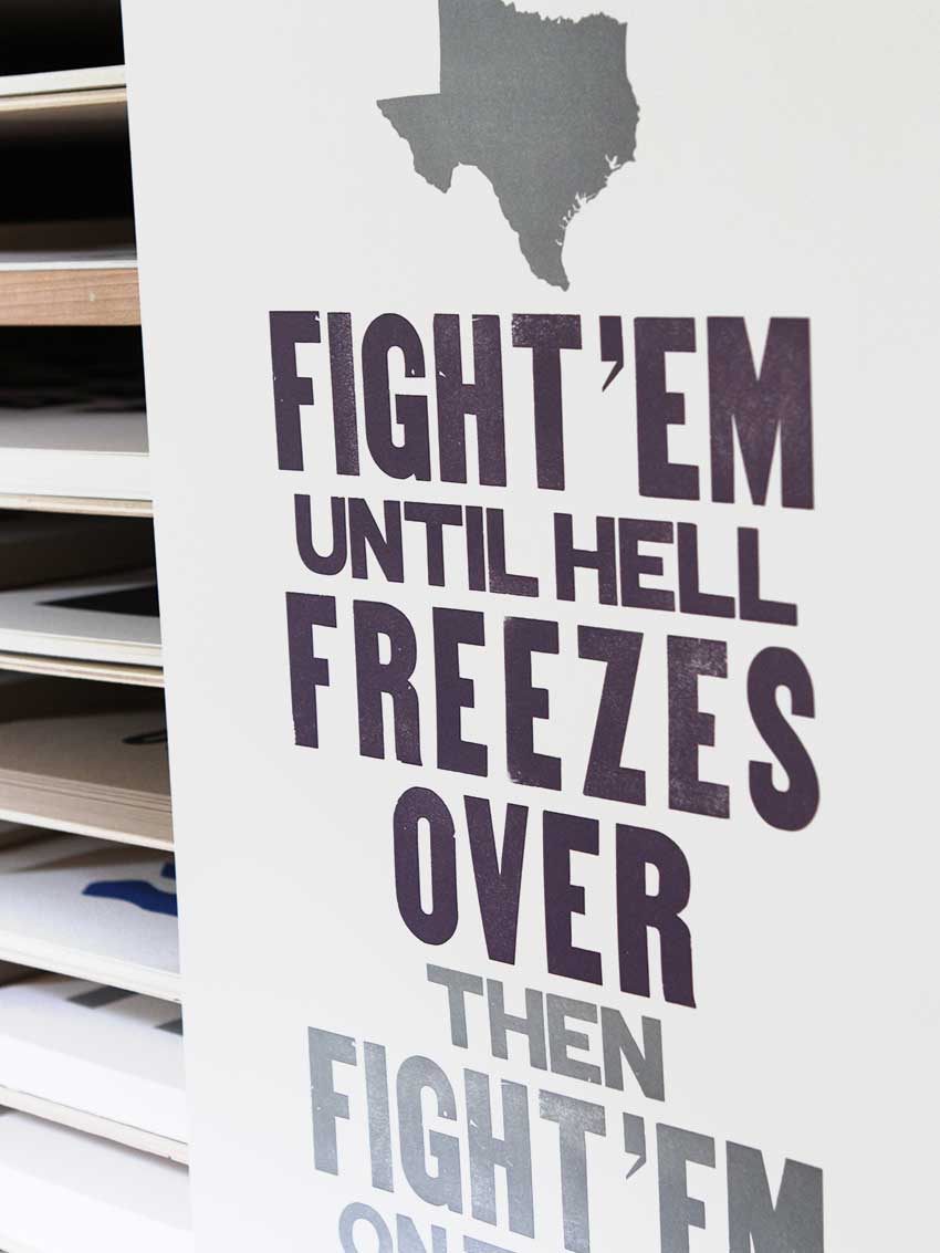 Fight Em Letterpress Print | Old Try (WV)