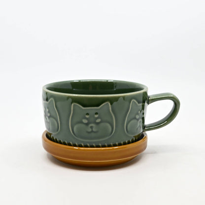 Shiba Inu Coffee Mug With Saucer Lid | Nagomi (Japan)