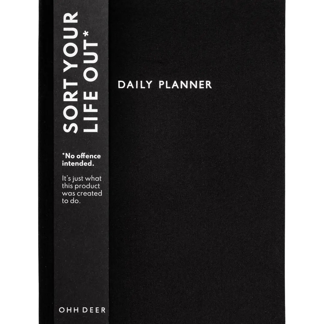 Black Daily Planner (Undated) | Ohh Deer (UK)