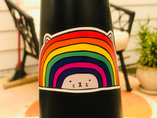 Cat Rainbow Vinyl Sticker | I Must Draw (CA)